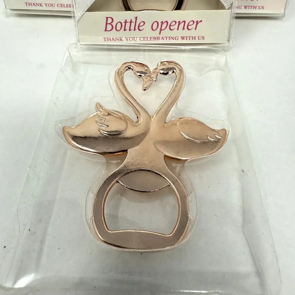 Lot Of 12 Bottle Opener Kissing Heart Flamingo Wedding Favors Gifts Bridal Party